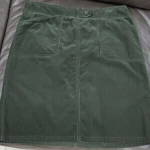 Ann Taylor 6 comfy corduroy skirt olive green